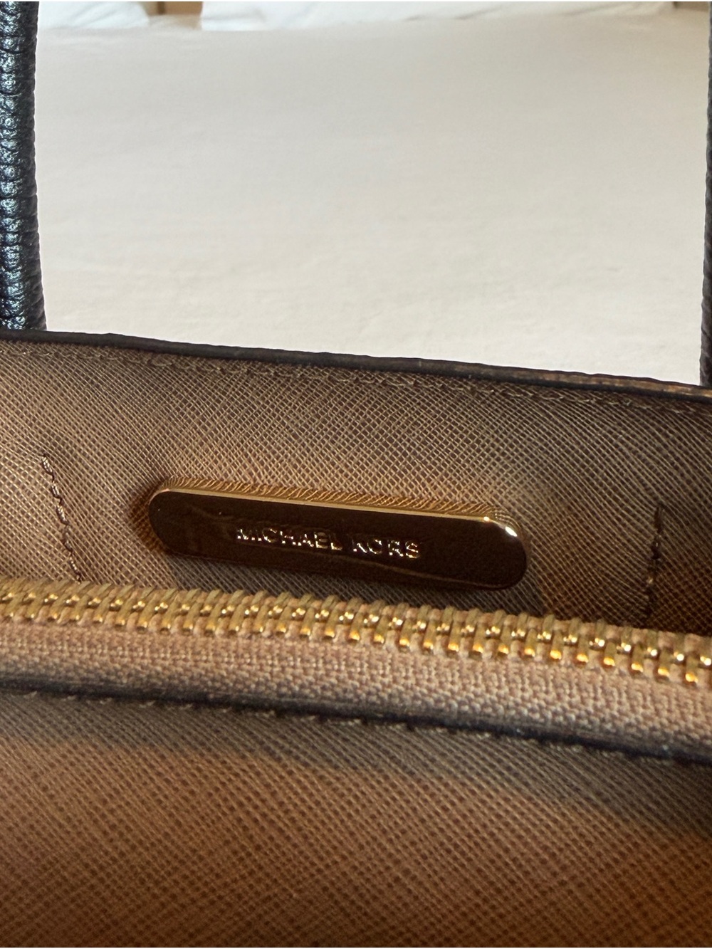 Michael Kors Black Pebbled Leather Satchel with Gold Hardware - Picture 6 of 10